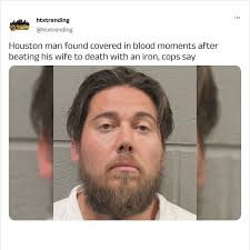 A Texas man is accused of beating his wife to death with an iron and now  faces murder charges. Chance Zane Chavez, 34, who was covered in blood,  surrendered to police after