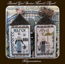 Cross stitch house cross stitch samplers cross stitch embroidery cross stitch patterns cross stitch freebies country primitive blackwork fiber art needlepoint. Amish Girl March April Cross Stitch Pattern