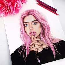 Pink Hair Don T Care Pencil Drawing Drawings Female Art Art