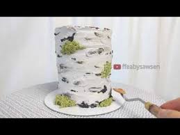 Buttercream Birch Tree Wedding Cake Tutorial Preview Buttercream Birch Tree Stump Cake Tutorial Coming Soon Youtube