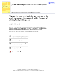 Many researches have been conducted pertaining to the internet and social media that have been published locally in line with the development of the internet much research has been done by prolific researchers throughout malaysia, especially by university. Pdf What Can Interactional Sociolinguistics Bring To The Family Language Policy Research Table The Case Of A Malay Family In Singapore Open Access