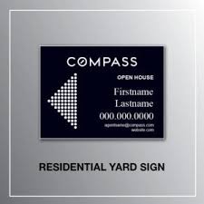 Compass real estate yard signs. Sign Compass Blueinkprint