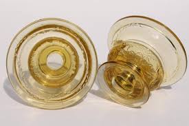 Vintage Amber Yellow Depression Glass Madrid Candle Holders Flower Bowl Check out our cambridge glass candle selection for the very best in unique or custom, handmade pieces from our shops. vintage amber yellow depression glass