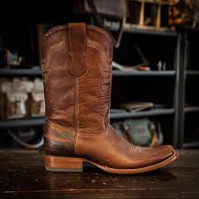 Ruidoso Bison Leather Western Boot Tumbled Red Rock Boots Western Boots Western Boots For Men