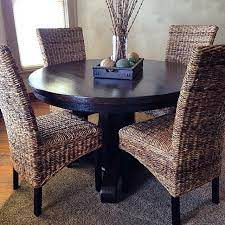 Refinished Oak Dining Table And Rattan Chairs Kitchen Table Oak Oak Dining Sets Oak Dining Table