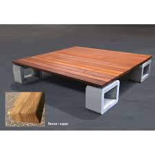 Banc Couchette Plateforme D Exterieur Beton Bois Pose Libre Sans Dossier