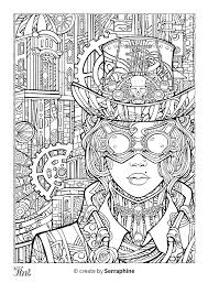 Hand drawn doodle, zentangle, floral design elements for coloring book.: Steampunk By Serraphine Tint Coloring Pages Steampunk Coloring Book Steampunk Coloring Tattoo Coloring Book