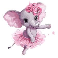 Cartoon Funny Elephant Ballerina In A Tutu, Angel, Animals, Baby PNG  Transparent Image and Clipart for Free Download