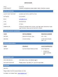 Contoh Mudah Membuat Resume Kerja Yang Disukai Majikan Resume Resume Design Template Basic Resume