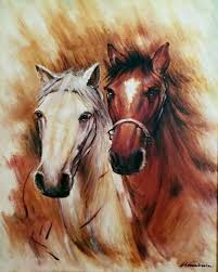 Paint Black And Brown Horse Black Brown Horses Painting On Canvas Unicorn Horse Canvas Print Art Artwork Artpainting Artist Painting Paintingoncanvas Horse Painting Horses Horse Artwork