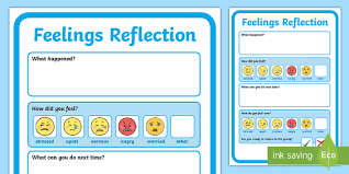 At least one positive thing that happened to or around you today; Feelings Reflection Teacher Made