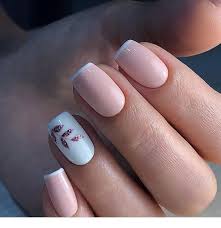 This color combo can be used in fashion, beauty and more. Light Pink Nails With White And Glitter Details Square Acrylic Nails Bridal Nail Art Stylish Nails
