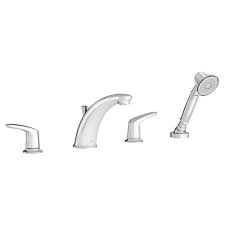 80 inches from the floor; Colony Pro Bathtub Faucet Trim With Lever Handles And Personal Shower For Flash Rough In Valve