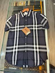 Áo sơ mi Burberry ngắn tay kẻ sọc đen trắng ASMB27 siêu cấp like auth 99% -  HOANG NGUYEN STORE™