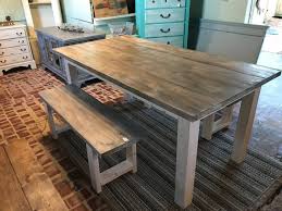 Shop with afterpay on eligible items. White Wash Farmhouse Table With Benches Rustic Wooden Gray Etsy