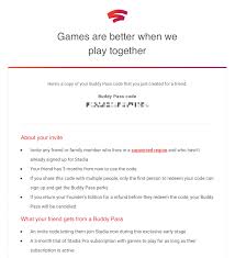 Firstly log in to swtor.com using your game account, then go to account in the top left and in the account list find the tab. Google Stadia Buddy Passes Arrive For Founder S Edition Users To Share