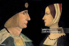 Portraits of King Louis XII and Anne of Brittany , Queen of France.... News  Photo