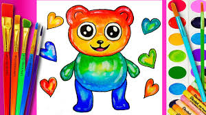 The success of gummi bears has spawned the production of many other gummy candies that look like animals and other. Learn How To Draw A Giant Gummy Bear Coloring Page For Kids Watercolor Painting Youtube