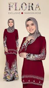 Design kurung moden bersulam bunga magnolia dan sakura dengan kerawang daun. Kurung Moden Flora Exclusive Baju Kurung Moden Muslimah Facebook