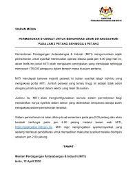 Iklan permohonan jawatan kosong terkini di bawah merupakan maklumat kekosongan jawatan yang ditawarkan oleh majikan terlibat. Buletin Tv3 On Twitter Kementerian Perdagangan Antarabangsa Dan Industri Miti Akan Menutup Sementara Sistem Permohonan Untuk Syarikat Meneruskan Operasi Bermula Jam 2 Petang Sehingga Jam 4 Petang Https T Co Xkymtmoxer