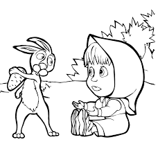 You can select the image and save it to your smart device and desktop to print and color. Masha And The Bear Rabbit Does Not Want To Give Masha Carrot