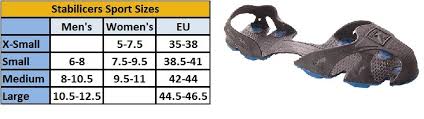 Stabilicers Cleats Sizing Chart