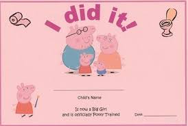 peppa pig potty training certificate for girls i did it