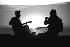 Download now 500 gambar gitar listrik gitar gratis pixabay. Free Photo Silhouette Two Person Holding Guitar Sunset Boy Hippopx