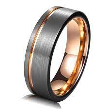 Tungsten Ring Rose Gold Wedding Band Ring 8mm Tungsten Carbide Tungsten Wedding Bands Mens Wedding Rings Gold Wedding Band
