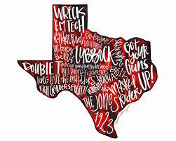 Texas Tech University Red Raiders Typography Printable Instant Download Wall Art Wreck Em Tech Football R Texas Tech Texas Tech University Texas Tech Shirts