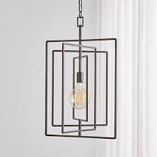 Pivot Black Caged Pendant Light Reviews Crate And Barrel