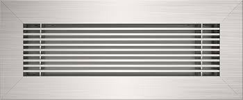 These heavy duty floor grilles are made of 100% steel construction, making them the return air grille of choice for your high traffic areas. Modern Floor Registers Floor Grilles Brushed Chrome Kul Grilles