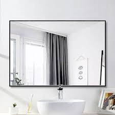 Andover Mills Matthews Bathroom Vanity Mirror Finish Black Size 38 X 26 In 2020 Contemporary Bathroom Mirrors Bathroom Vanity Mirror Bathroom Mirror