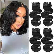Amazon.com : HVN-KVVM Body Wave Bundles Human Hair 12 Inch 12A Human Hair  Bundles 100% Unprocessed Brazilian Virgin Hair Quick Weave Deals 4 Bundles  Human Hair Natural Black Color (12/12/12/12, 4 Bundles) :