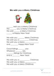 We Wish You A Merry Christmas Cloze English Esl Worksheets For Distance Learning And Physical Classrooms we wish you a merry christmas cloze