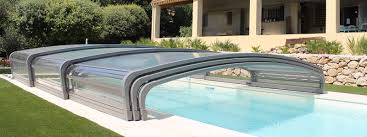 Telescopic Swimming Pool Enclosure Abrisud Pool Enclosure Pool Enclosure Manufacturer In 2020 Swimming Pool Enclosures Pool Swimming Pools