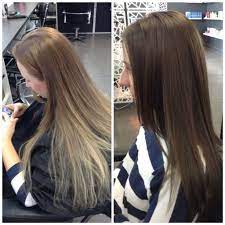 Before And After Colour Change Blonde To Brunette Brunette Hair Color Hair Beauty Hair Inspiration