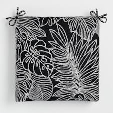 Black And White Chair Cushions Sunbrella Palm Leaf Outline Outdoor Chair Cushion Outdoor Chair Cushions Leaf Outline Chair Cushions