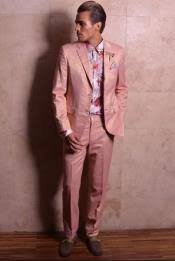 Groomsmen gold kurta pajama set. Mens Rose Gold Suits Single Breasted Tuxedo Suit