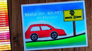 Download 1,063 fire safety poster stock illustrations, vectors & clipart for free or amazingly low rates! Road Safety Poster Mandatory Helmet And Seat Belt Drawing Step By Step With Oil Pastel Youtube