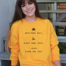 Bee kind hoodie hooded sweater sweatshirt save the bees water based eco ink high quality print soft fleece lining unisex nature bees be kind. Save The Bees Hoodie Help More Bees Plant More Trees Clean The Seas Hoodie
