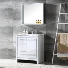 Designed with comfortable modern white wood style. Fresca Allier 30 Inch White Modern Bathroom Vanity With Mirror Overstock 10167414