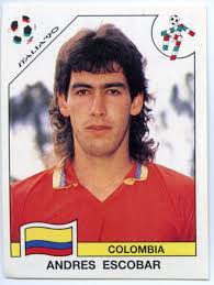 Andres escobar shot dead for scoring an own goal. Juha Tamminen On Twitter Andres Escobar In The Panini Sticker Of Italia 1990 Italia90 Panini Andresescobar
