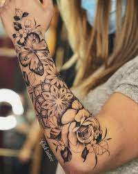 Feminine And Floral Design For Chik Tattoo Tattoo Instant Download Of Stencil Tattoo Design Mandala Rose 3 In 2021 Forearm Tattoo Women Half Sleeve Tattoos Forearm Tattoos