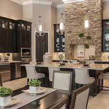 Taupe Walls Dark Cabinets Stone Wall Kitchen Design Kitchen Beautiful Kitchens