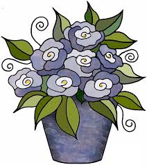 Artbyjean Purple Wood Roses Flower Blossoms In A Flower Pot Flower Art Art Flower Clipart