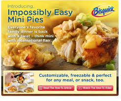 Bisquick Impossibly Easy Chicken Pot Pie Impossibly Easy Mini Pies Recipes Chicken Pie Food