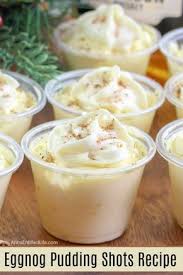 Eggnog Pudding Shots Recipe Ho Ho Ho Merry Christmas And Happy New Year Get Into The Holiday Spir Eggnog Pudding Shots Recipe Shot Recipes Jello Shot Recipes
