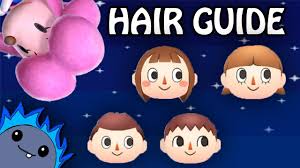 Guide showing how to choose your hair style and color at shampoodle in animal crossing: Hair Guide Animal Crossing New Leaf Youtube