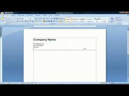 How To Create A Letterhead In Microsoft Word 2007 Youtube